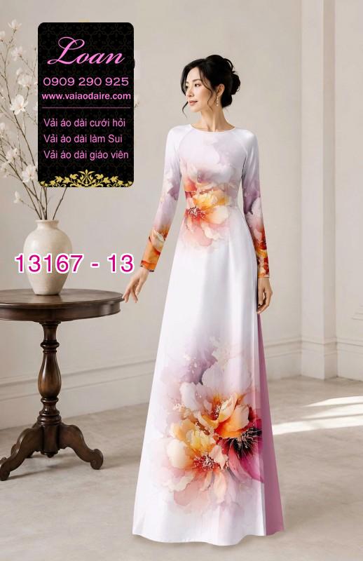 Vải áo dài hoa in 3D