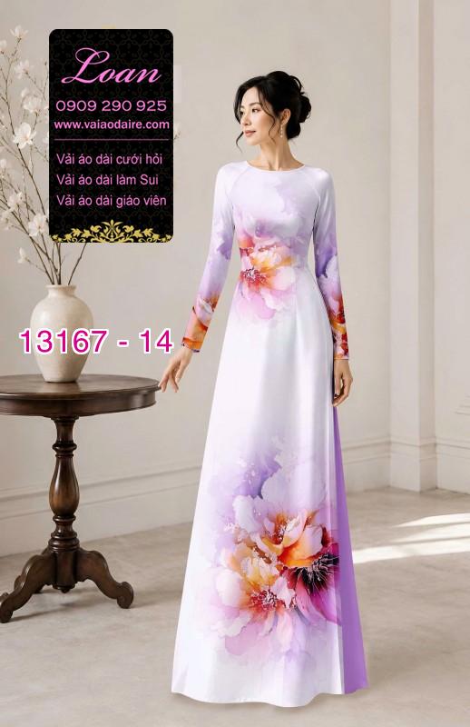 Vải áo dài hoa in 3D