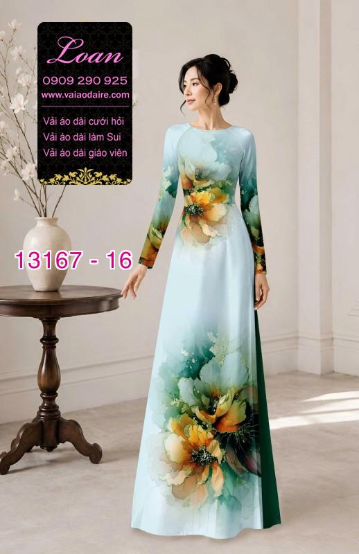 Vải áo dài hoa in 3D