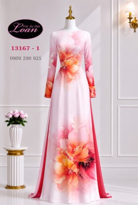 Vải áo dài hoa in 3D-DT 13167