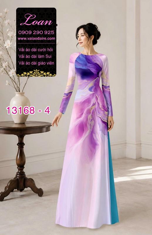 Vải áo dài họa tiết vệt màu