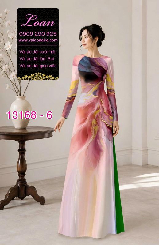 Vải áo dài họa tiết vệt màu