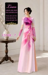 Vải áo dài họa tiết vệt màu