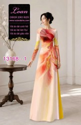 Vải áo dài họa tiết vệt màu