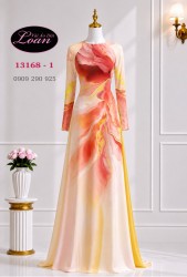 Vải áo dài họa tiết vệt màu