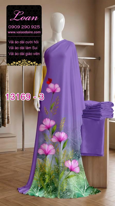 Vải áo dài hoa in 3D