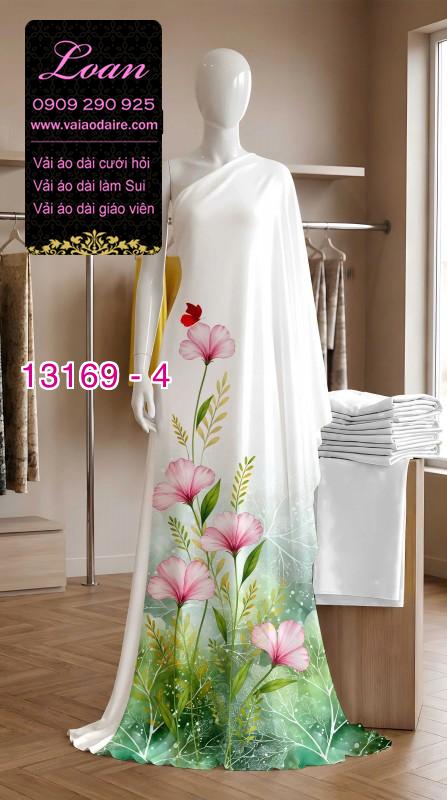 Vải áo dài hoa in 3D