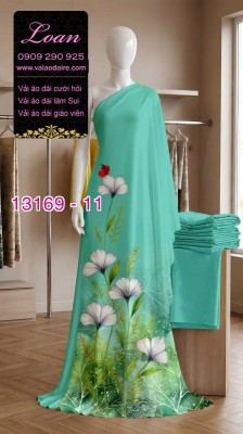 Vải áo dài hoa in 3D-13169