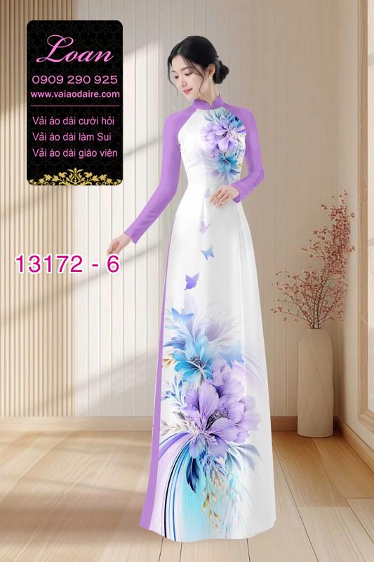 Vải áo dài hoa in 3D