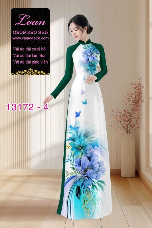 Vải áo dài hoa in 3D
