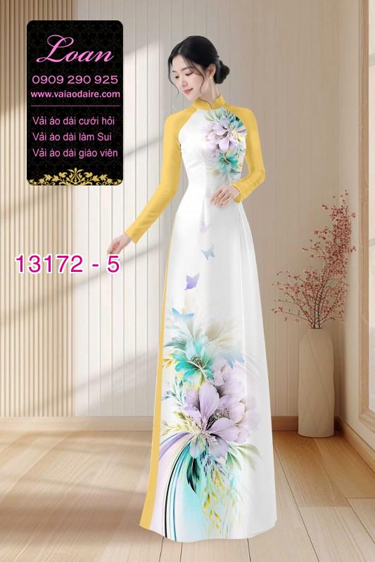 Vải áo dài hoa in 3D