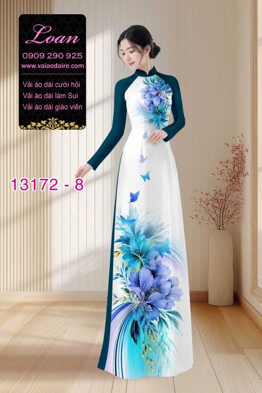 Vải áo dài hoa in 3D