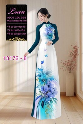 Vải áo dài hoa in 3D-13172