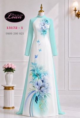 Vải áo dài hoa in 3D-DT 13172