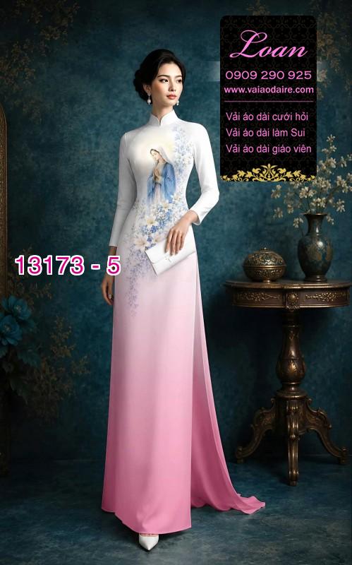 Vải áo dài hình đức mẹ maria