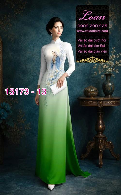 Vải áo dài hình đức mẹ maria
