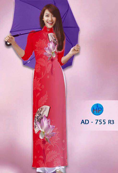Vải áo dài hình cánh quạt