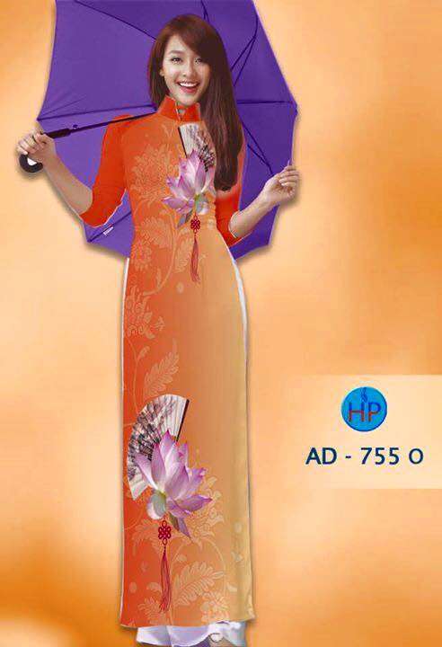 Vải áo dài hình cánh quạt
