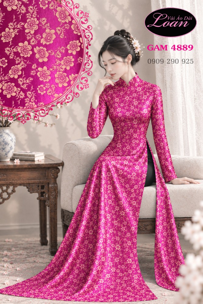 Vải áo dài gấm hai da