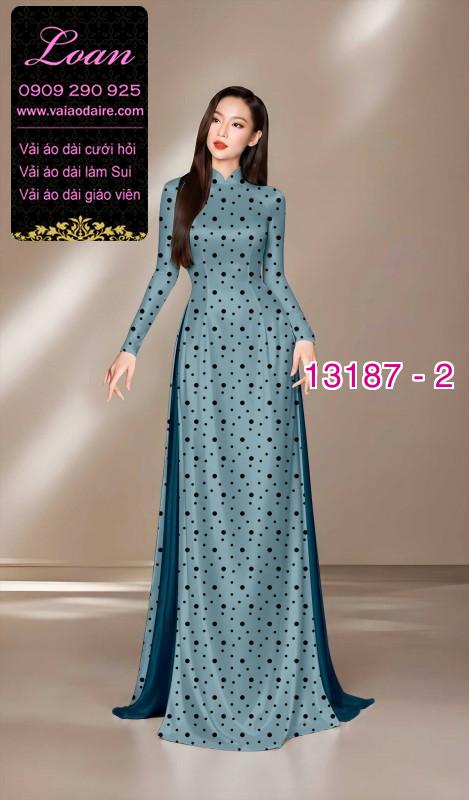 Vải áo dài chấm bi lụa Tô Châu