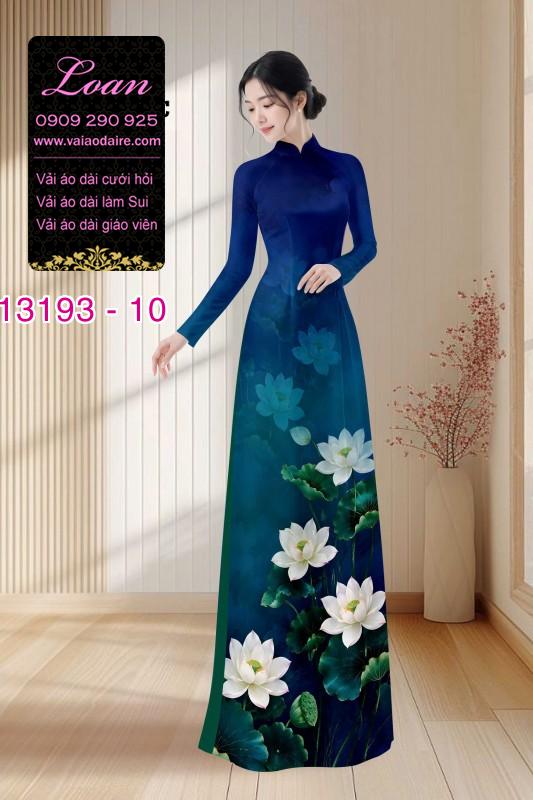 Vải áo dài hoa sen in 3D