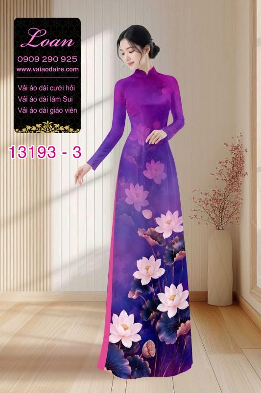 Vải áo dài hoa sen in 3D