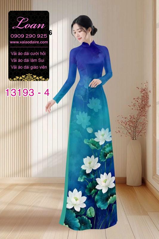 Vải áo dài hoa sen in 3D