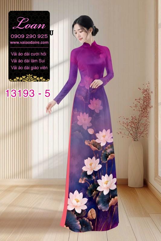 Vải áo dài hoa sen in 3D