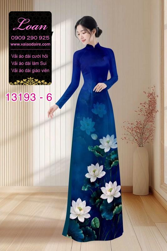 Vải áo dài hoa sen in 3D