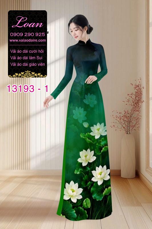 Vải áo dài hoa sen in 3D