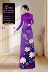 Vải áo dài hoa sen in 3D