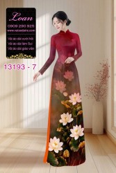 Vải áo dài hoa sen in 3D
