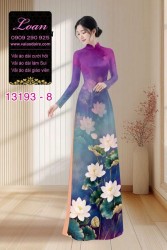 Vải áo dài hoa sen in 3D