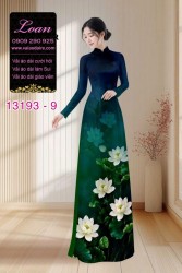 Vải áo dài hoa sen in 3D