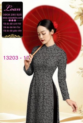 Vải áo dài hoa nhí in 3D-13203