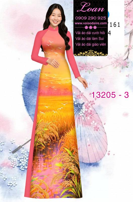 Vải áo dài hình cánh đồng lúa