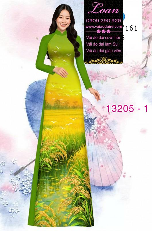 Vải áo dài hình cánh đồng lúa