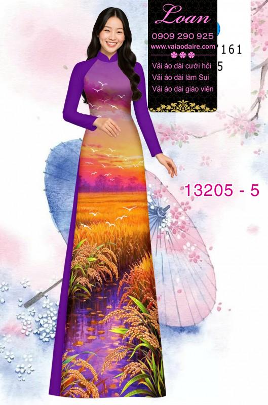 Vải áo dài hình cánh đồng lúa
