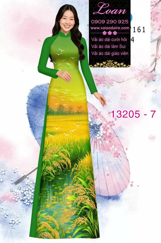 Vải áo dài hình cánh đồng lúa