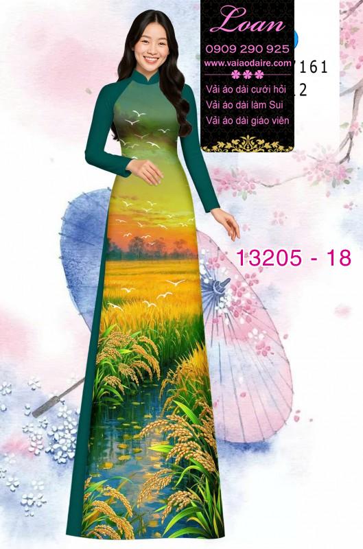 Vải áo dài hình cánh đồng lúa