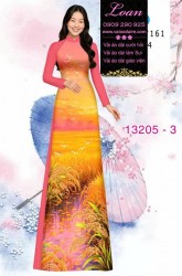 Vải áo dài hình cánh đồng lúa