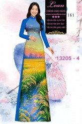Vải áo dài hình cánh đồng lúa