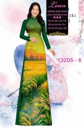 Vải áo dài hình cánh đồng lúa