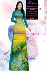 Vải áo dài hình cánh đồng lúa