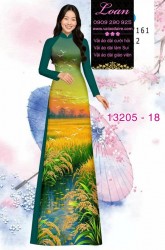 Vải áo dài hình cánh đồng lúa