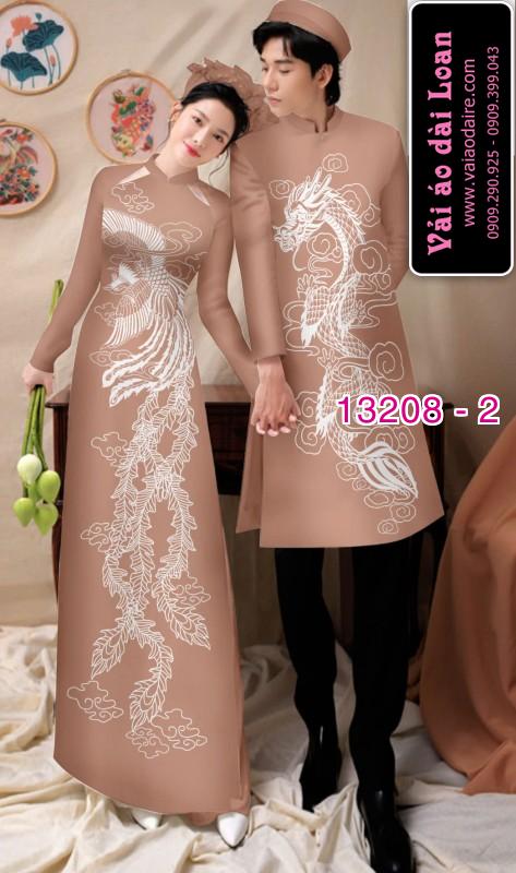 Vải áo dài cặp đôi nam - nữ rồng phượng
