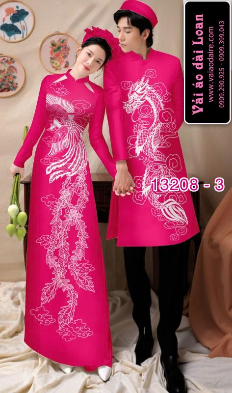 Vải áo dài cặp đôi nam - nữ rồng phượng
