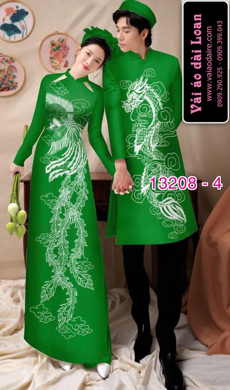 Vải áo dài cặp đôi nam - nữ rồng phượng