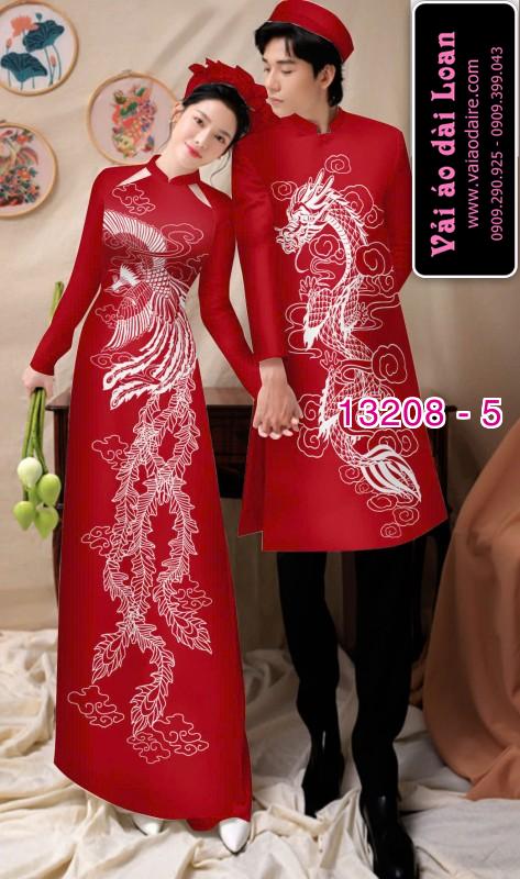 Vải áo dài cặp đôi nam - nữ rồng phượng