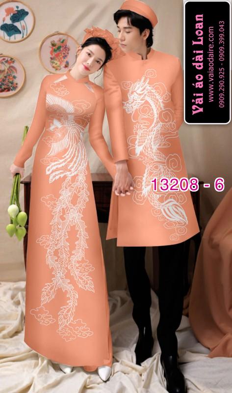 Vải áo dài cặp đôi nam - nữ rồng phượng